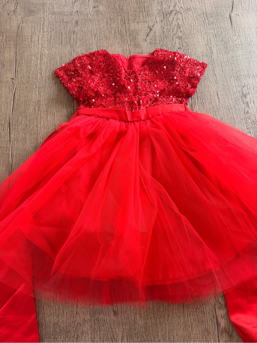 Girls' Red Sequin & Tulle Boutique Party Dress